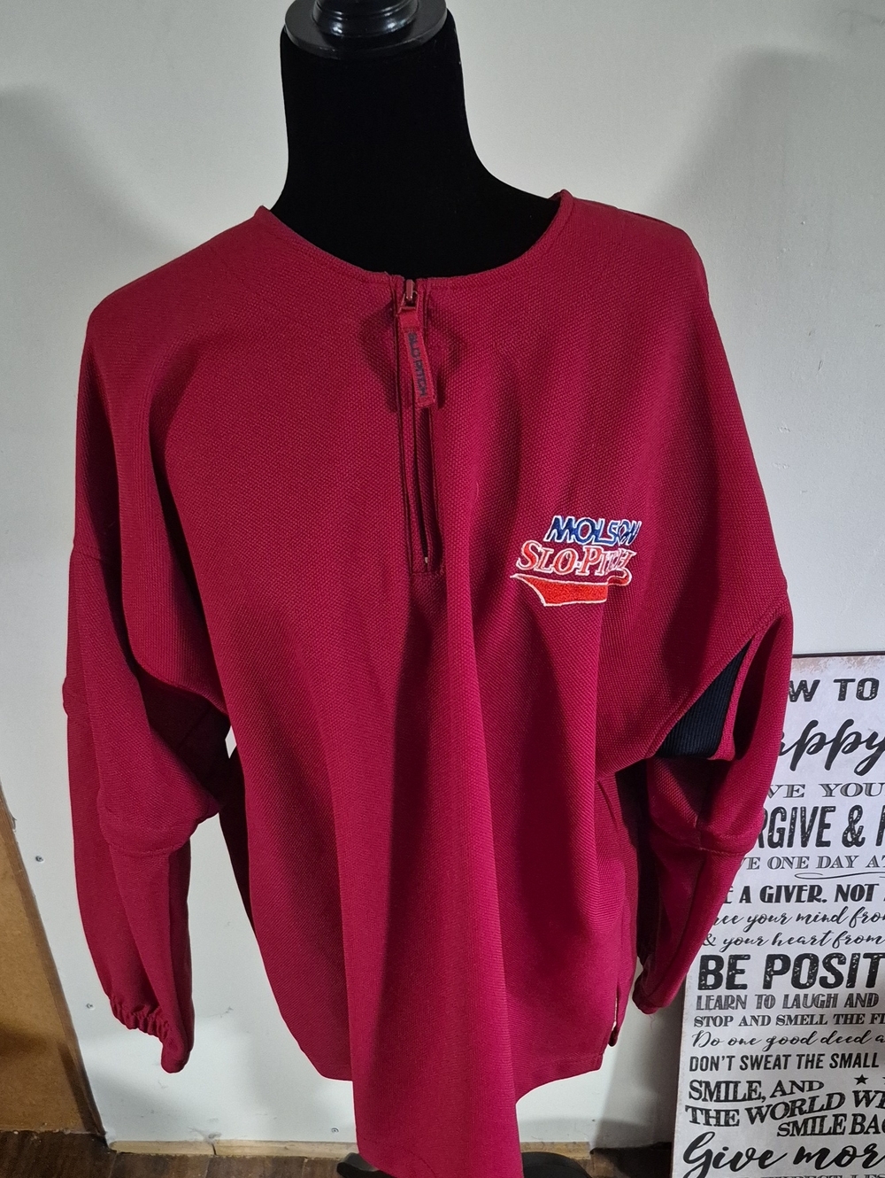 Molsons Slo Pitch National Mens Warm Up Pullover Jacket With Zip Off Sleeves